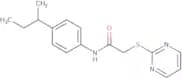 N-(4-(methylpropyl)phenyl)-2-pyrimidin-2-ylthioethanamide