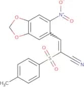 2-((4-methylphenyl)sulfonyl)-3-(6-nitrobenzo[3,4-d]1,3-dioxolen-5-yl)prop-2-enenitrile