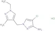 4-Chloro-1-[(1-ethyl-3-methyl-1H-pyrazol-4-yl)methyl]-1H-pyrazol-3-amine hydrochloride