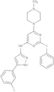 N-[5-(3-Fluorophenyl)-1H-pyrazol-3-yl]-6-(4-methylpiperazin-1-yl)-2-(phenylsulfanyl)pyrimidin-4-am…