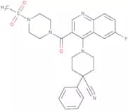 1-[6-Fluoro-3-(4-methylsulfonylpiperazine-1-carbonyl)quinolin-4-yl]-4-phenylpiperidine-4-carbonitr…