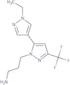 3-[5-(1-Ethyl-1H-pyrazol-4-yl)-3-(trifluoromethyl)-1H-pyrazol-1-yl]propan-1-amine