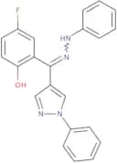 4-Fluoro-2-[(1-phenyl-1H-pyrazol-4-yl)(2-phenylhydrazin-1-ylidene)methyl]phenol