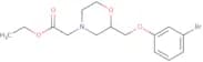 Ethyl 2-(2-((3-bromophenoxy)methyl)morpholino)acetate