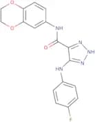 N-(2,3-Dihydro-1,4-benzodioxin-6-yl)-5-[(4-fluorophenyl)amino]-1H-1,2,3-triazole-4-carboxamide