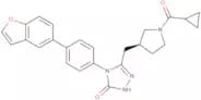 (S)-4-(4-(Benzofuran-5-yl)phenyl)-3-((1-(cyclopropanecarbonyl)pyrrolidin-3-yl)methyl)-1H-1,2,4-tri…
