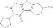 4-Cyclopentyl-11-methyl-5-sulfanyl-8-thia-4,6-diazatricyclo[7.4.0.0,2,7]trideca-1(9),2(7),5-trien-…