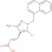 (2E)-3-{5-Chloro-3-methyl-1-[(naphthalen-1-yl)methyl]-1H-pyrazol-4-yl}prop-2-enoic acid