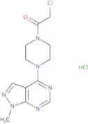 2-Chloro-1-(4-{1-methyl-1H-pyrazolo[3,4-d]pyrimidin-4-yl}piperazin-1-yl)ethan-1-one hydrochloride