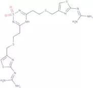 3,5-Bis[2-[[[2-[(aminoiminomethyl)amino]thiazol-4-yl]methyl]sulphanyl]ethyl]-4H-1,2,4,6-thiatriazi…