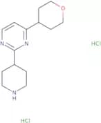 4-(Oxan-4-yl)-2-(piperidin-4-yl)pyrimidine dihydrochloride