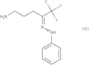 (E)-1-(5-Amino-1,1,1-trifluoropentan-2-ylidene)-2-phenylhydrazine hydrochloride