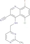 5-Chloro-8-fluoro-4-{[(2-methylpyrimidin-4-yl)methyl]amino}quinoline-3-carbonitrile