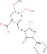 4-((4,5-dimethoxy-2-nitrophenyl)methylene)-3-methyl-1-phenyl-2-pyrazolin-5-one
