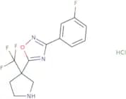 3-(3-Fluorophenyl)-5-[3-(trifluoromethyl)pyrrolidin-3-yl]-1,2,4-oxadiazole hydrochloride