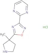 2-[5-(3-Methylpyrrolidin-3-yl)-1,2,4-oxadiazol-3-yl]pyrimidine hydrochloride