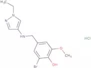2-Bromo-4-{[(1-ethyl-1H-pyrazol-4-yl)amino]methyl}-6-methoxyphenol hydrochloride