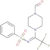 N-[2,2,2-Trifluoro-1-(4-formylpiperazin-1-yl)ethylidene]benzenesulfonamide