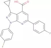 3-Cyclopropyl-1,6-bis(4-fluorophenyl)-1H-pyrazolo[3,4-b]pyridine-4-carboxylic acid
