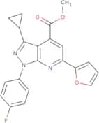 Methyl 3-cyclopropyl-1-(4-fluorophenyl)-6-(furan-2-yl)-1H-pyrazolo[3,4-b]pyridine-4-carboxylate