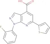 1-(2-Fluorophenyl)-6-(thiophen-2-yl)-1H-pyrazolo[3,4-b]pyridine-4-carboxylic acid