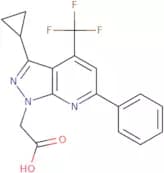 2-[3-Cyclopropyl-6-phenyl-4-(trifluoromethyl)-1H-pyrazolo[3,4-b]pyridin-1-yl]acetic acid