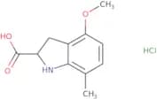 4-Methoxy-7-methyl-2,3-dihydro-1H-indole-2-carboxylic acid hydrochloride