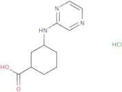 3-[(Pyrazin-2-yl)amino]cyclohexane-1-carboxylic acid hydrochloride