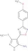 4-[3-(4-Methoxyphenyl)-1,2,4-oxadiazol-5-yl]-3-(methylsulfanyl)-1H-pyrazol-5-amine