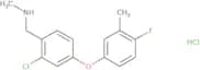 {[2-Chloro-4-(4-fluoro-3-methylphenoxy)phenyl]methyl}(methyl)amine hydrochloride