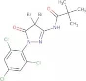 N-[4,4-Dibromo-5-oxo-1-(2,4,6-trichlorophenyl)-4,5-dihydro-1H-pyrazol-3-yl]-2,2-dimethylpropanamide