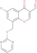6-Chloro-4-oxo-8-[(pyrimidin-2-ylsulfanyl)methyl]-4H-chromene-3-carbaldehyde