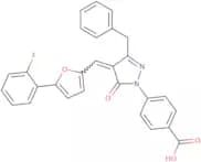 4-[4-[[5-(2-Fluorophenyl)-2-furanyl]methylene]-4,5-dihydro-5-oxo-3-(phenylmethyl)-1H-pyrazol-1-yl]…