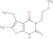 5-Ethyl-3-(2-methoxyethyl)-6-methyl-2-sulfanyl-3H,4H-thieno[2,3-d]pyrimidin-4-one