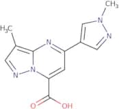 3-Methyl-5-(1-methyl-1H-pyrazol-4-yl)pyrazolo[1,5-a]pyrimidine-7-carboxylic acid