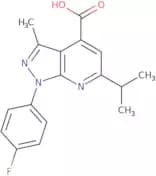 1-(4-Fluorophenyl)-3-methyl-6-(propan-2-yl)-1H-pyrazolo[3,4-b]pyridine-4-carboxylic acid