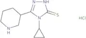 4-Cyclopropyl-5-(piperidin-3-yl)-4H-1,2,4-triazole-3-thiol hydrochloride