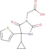 2-[4-Cyclopropyl-2,5-dioxo-4-(thiophen-2-yl)imidazolidin-1-yl]acetic acid