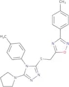 3-(4-Methylphenyl)-5-({[4-(4-methylphenyl)-5-(pyrrolidin-1-yl)-4H-1,2,4-triazol-3-yl]sulfanyl}meth…