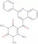 6-Amino-1,3-dimethyl-5-[2-(pyridin-2-yl)quinoline-4-carbonyl]-1,2,3,4-tetrahydropyrimidine-2,4-dio…