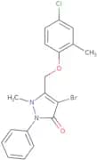 4-bromo-3-((4-chloro-2-methylphenoxy)methyl)-2-methyl-1-phenyl-3-pyrazolin-5-one