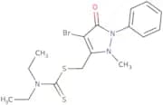 3-(((diethylamino)thioxomethylthio)methyl)-4-bromo-2-methyl-1-phenyl-3-pyrazolin-5-one