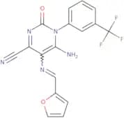 5-(1-aza-2-(2-furyl)vinyl)-4-imino-2-oxo-3-(3-(trifluoromethyl)phenyl)-1H-1,3-diazine-6-carbonitri…
