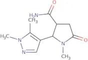 2-(1,5-Dimethyl-1H-pyrazol-4-yl)-1-methyl-5-oxopyrrolidine-3-carboxamide