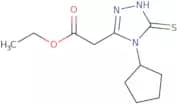 Ethyl 2-(4-cyclopentyl-5-sulfanyl-4H-1,2,4-triazol-3-yl)acetate
