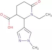 1-Ethyl-2-(1-methyl-1H-pyrazol-4-yl)-6-oxopiperidine-3-carboxylic acid