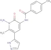 N-[1-Amino-6-methyl-2-oxo-5-(1H-pyrazol-5-yl)-1,2-dihydro-3-pyridinyl]-4-methylbenzenecarboxamide