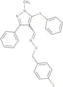 1-Methyl-3-phenyl-5-(phenylsulfanyl)-1H-pyrazole-4-carbaldehyde o-(4-fluorobenzyl)oxime
