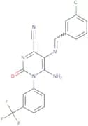 5-(1-aza-2-(3-chlorophenyl)vinyl)-4-imino-2-oxo-3-(3-(trifluoromethyl)phenyl)-1H-1,3-diazine-6-car…