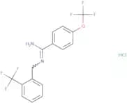 4-(Trifluoromethoxy)-N'-{[2-(trifluoromethyl)phenyl]methyl}benzene-1-carboximidamide hydrochloride